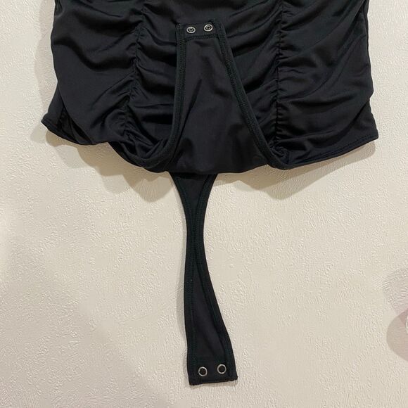 Abercrombie & Fitch Soft Collection Ruched Black Bodysuit Size XS - Picture 6 of 6